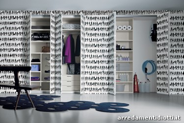 Carta da parati per armadio a muro ~ design casa creativa e mobili ... Rivestire ante armadio con carta da parati