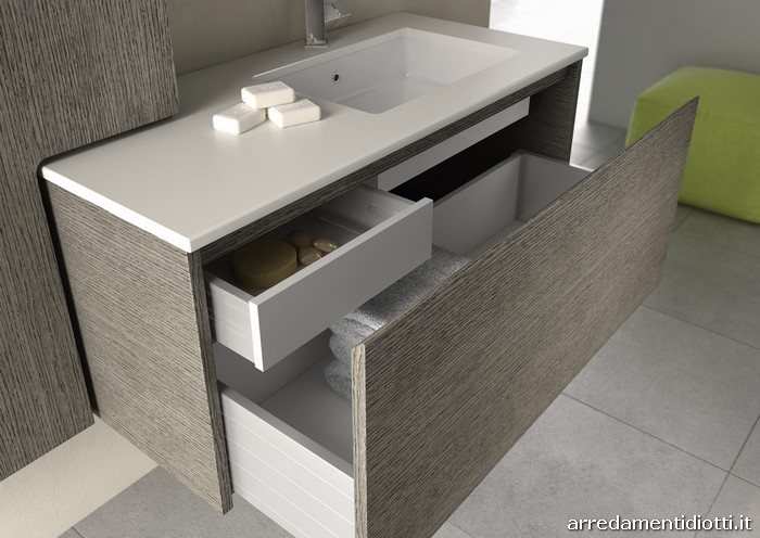 Mobile bagno grigio chiaro: arredobagno sospeso componibile arblu ... Cucine piccole con mobili grigi