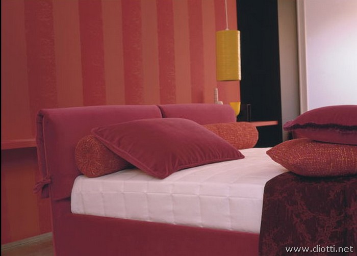 Vivian red textile bed headboard