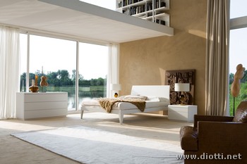 Vela bed Comodo nightstands open pore laquer