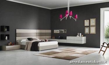 Ego sistema notte componibile bianco lucido Play letto con testata componibile