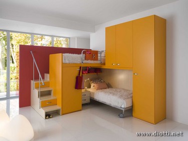 Seipersei perpendicular bunk beds kids room yellow