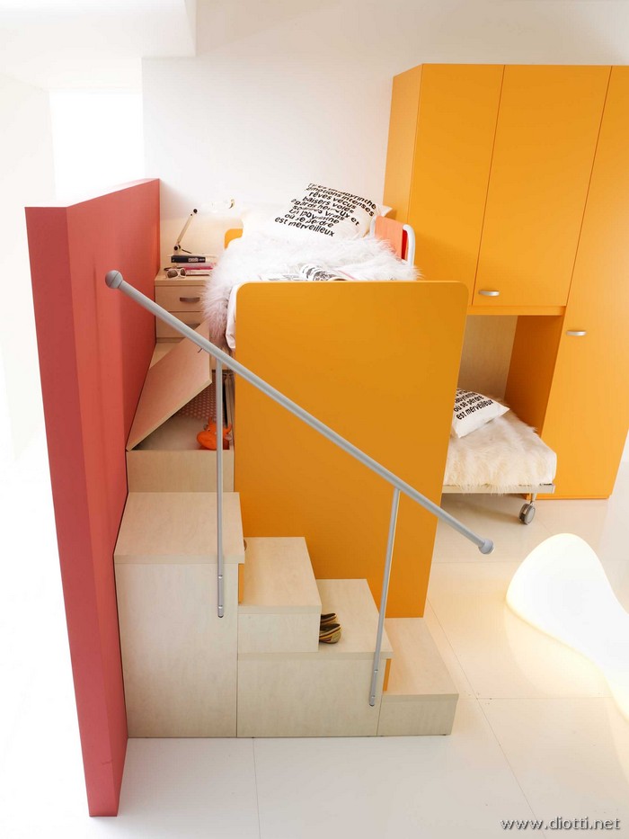 Seipersei perpendicular bunk beds yellow 3