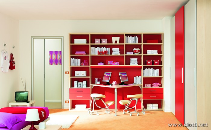 Sirius-cameretta-Moretti-scrittoio-libreria-rosso-acero-big