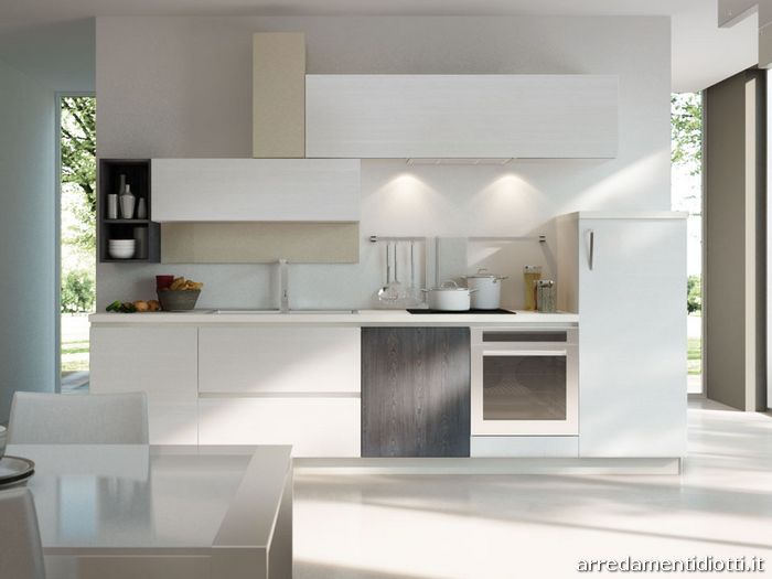Cucina moderna componibile in melaminico spring diotti a&f ... Porte bianche moderne larice