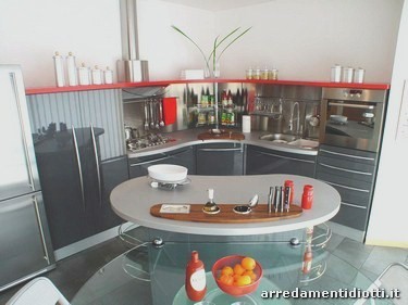 Cucina moderna laccata con top curvo Skyline - DIOTTI A&F Arredamenti Cucina moderna laccata con top curvo Skyline - DIOTTI A&F Arredamenti
