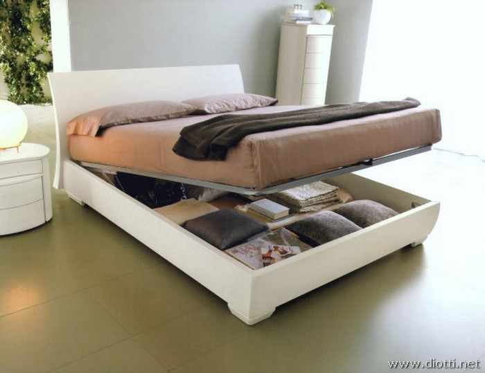 Magnus letto Napol box contenitore laccato bianco