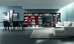 Lounge libreria opaca piombo vani giorno rosso opaca 