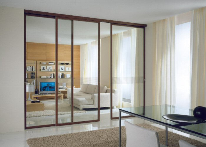 Arredamento soggiorno moderno in legno: idee arredo soggiorno ... Porte scorrevoli per interni moderne pavimento soffitto