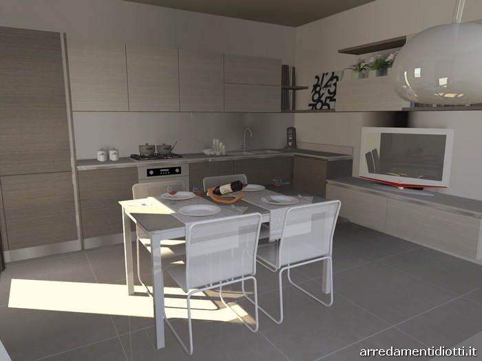 Cucina con soggiorno moderno living easy13 diotti a&f arredamenti Soggiorno living moderno