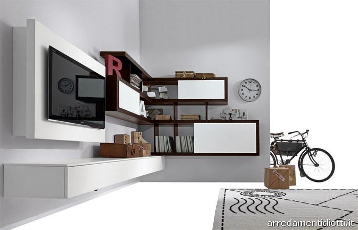 Soggiorno ad angolo componibile sospeso creative side diotti a&f ... Soggiorno moderno sospeso