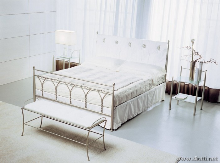 Fantasy wrought iron storage box upholstered bed