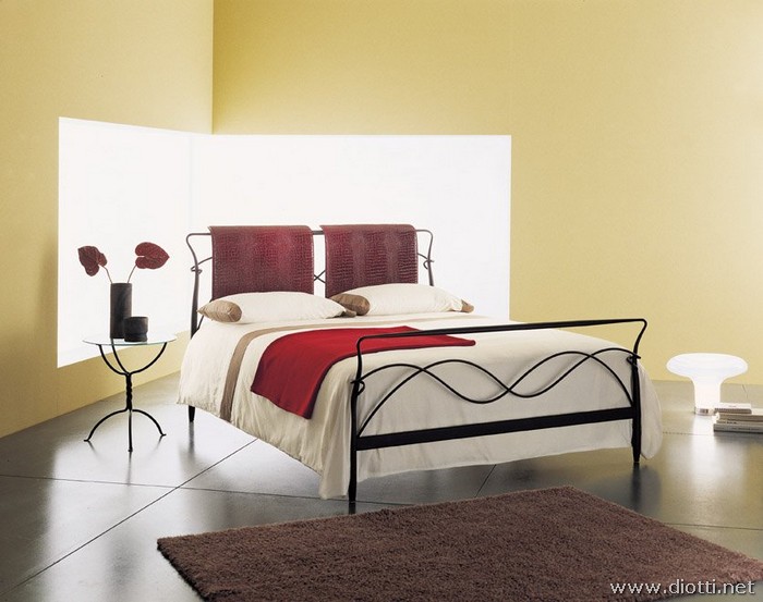Mondo bed panels red crocodile belting leather