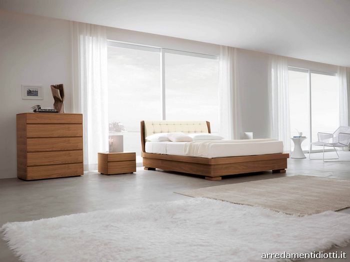 Orio eco-leathe wood bed 