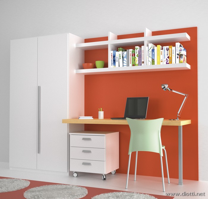 Young-scrittoio-rovere-laccato-arancio-armadio-cassettiera-big