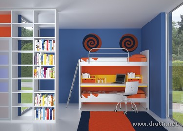 Young-cameretta-generale-soppalco-libreria-bianco-arancio-half