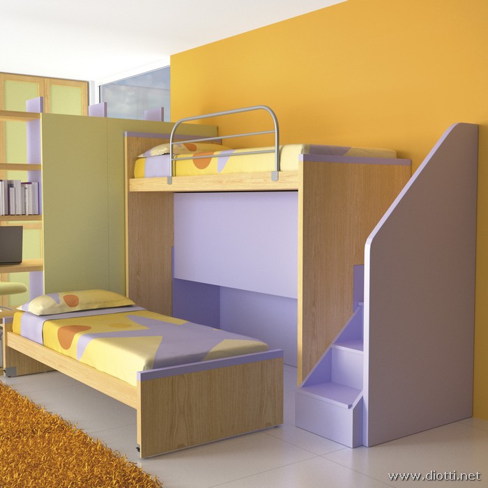 Young-cameretta-bimbi-soppalco-fisso-letto-ruote-big
