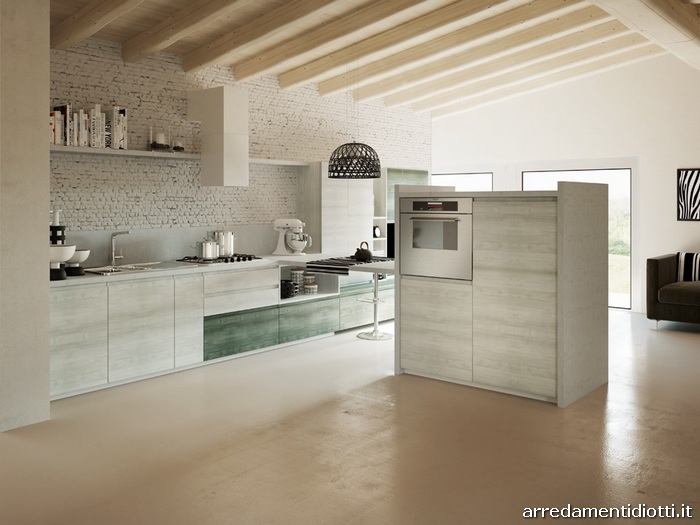 Cucina moderna con maniglia pantografata Smile - DIOTTI A&F Arredamenti