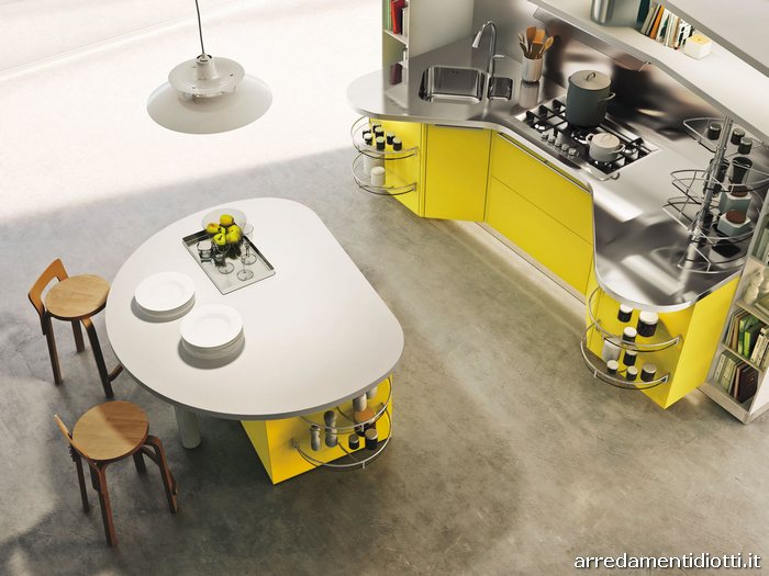 Skyline cucina laccato gialla opaca Snaidero Cucine design Lucci e Orlandini 